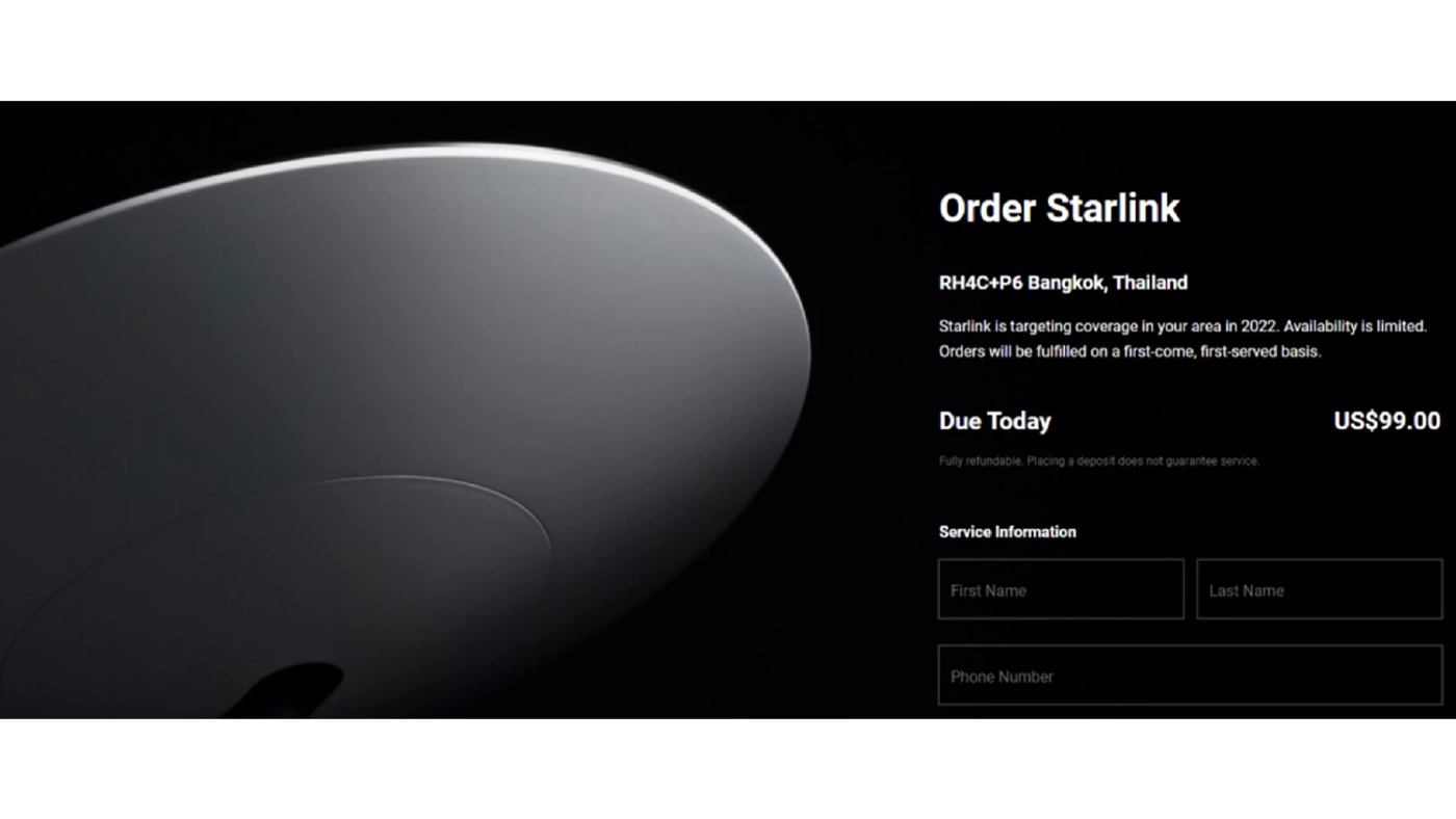 Starlink ตัวรับสัญญาณอินเตอร์เน็ตผ่านดาวเทียม สนนราคา 99 ดอลลาร์/เดือน