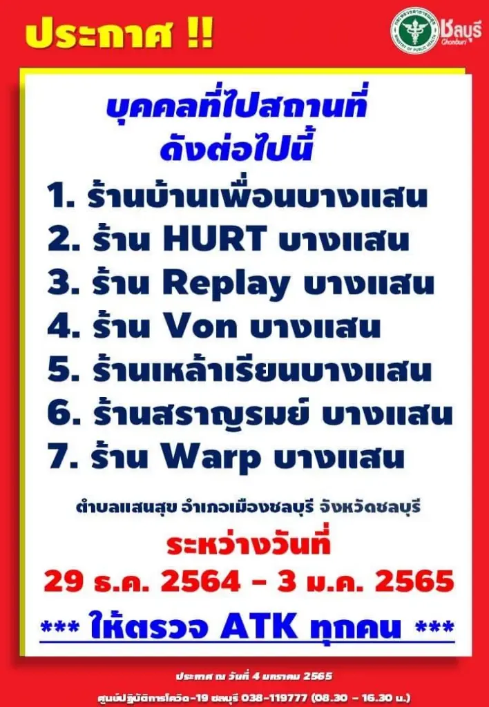 ภาพจาก : สำนักงานสาธารณสุขจังหวัดชลบุรี สสจ.ชลบุรี