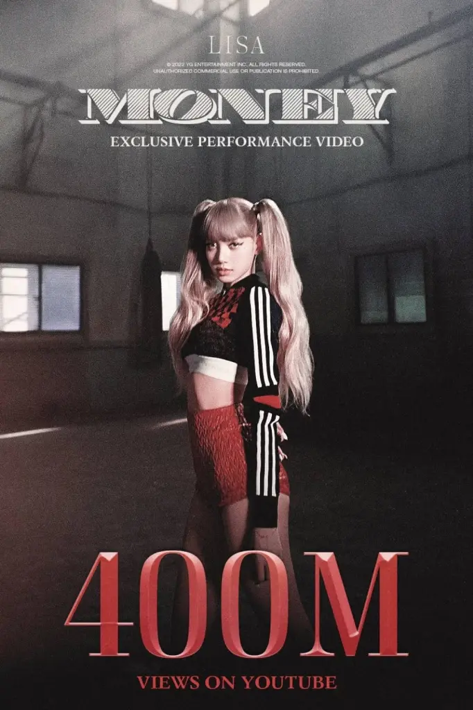 สุดปัง ! ลิซ่าทุบสถิติพา MV “LALISA –MONEY” ทะลุ 400 ล้านวิว