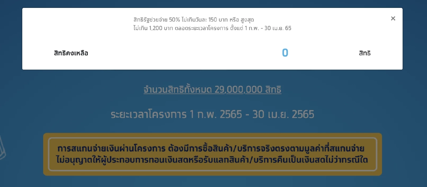"คนละครึ่งเฟส 4" เต็มแล้ว! เตรียมยืนยันสิทธิก่อนเริ่มใช้ 17 ก.พ.นี้