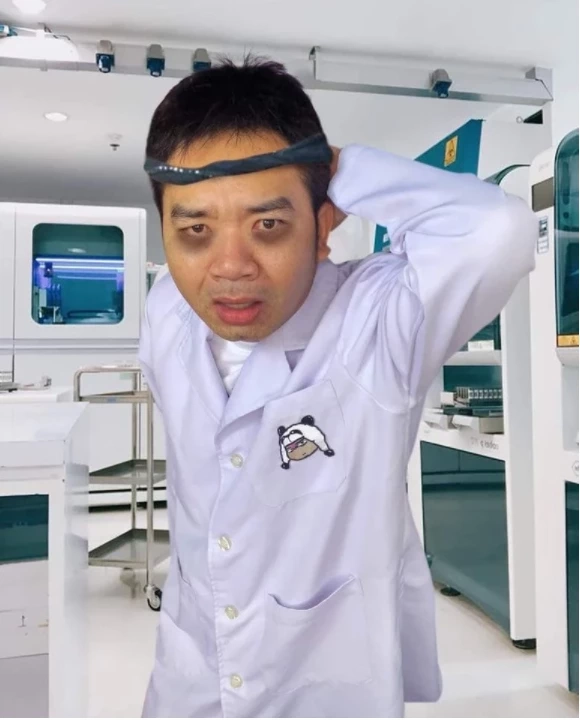 ตัวอย่างการใช้สายรัดแก้ปวดหัว