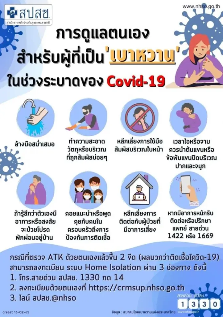 เปิด 8 ข้อปฏิบัติ ผู้ป่วยเบาหวาน หลีกเลี่ยงติดเชื้อโควิด ป้องกันป่วยหนัก