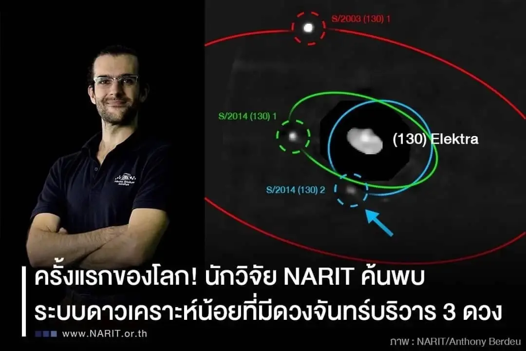 NARIT เผยข้อมูล พบดาวเคราะห์น้อย  มีดวงจันทร์บริวารมากถึง 3 ดวง