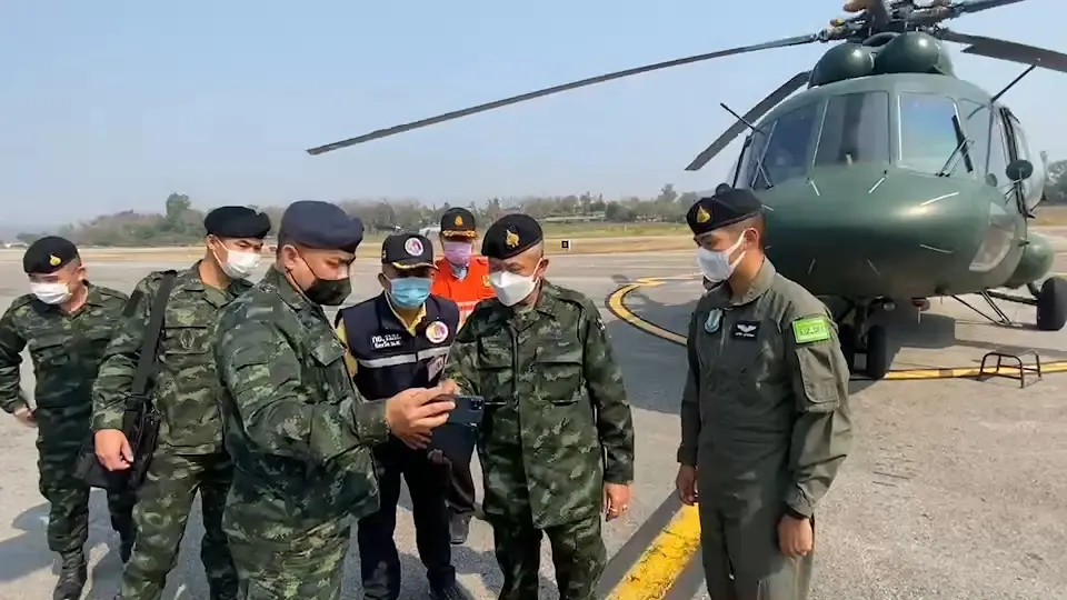 กองทัพภาค3 ส่งฮ.บิน ดับไฟป่าเมืองสามหมอก