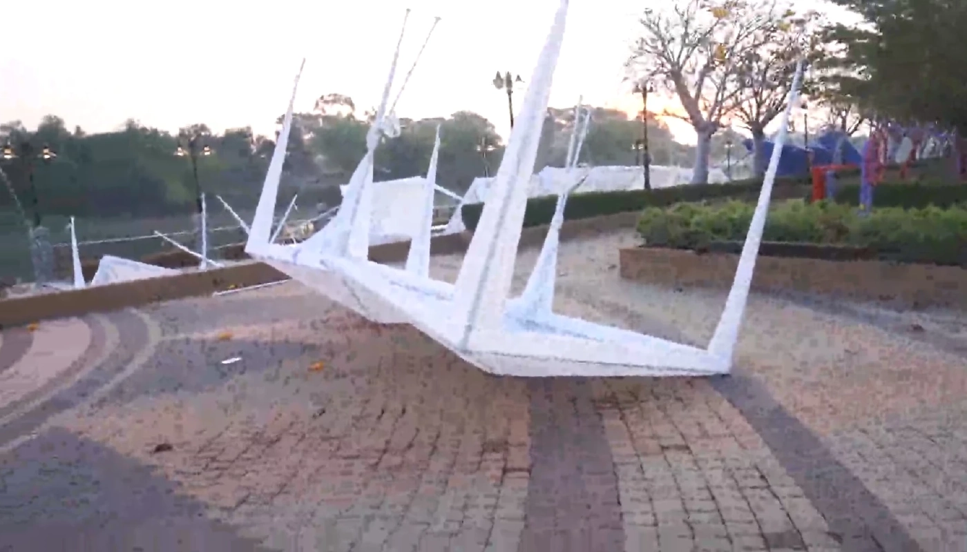 กระหน่ำกลางดึก "พายุฤดูร้อน" พัดถล่ม งานมหกรรมของดีวิถีสตรี เมืองอู่ไทย