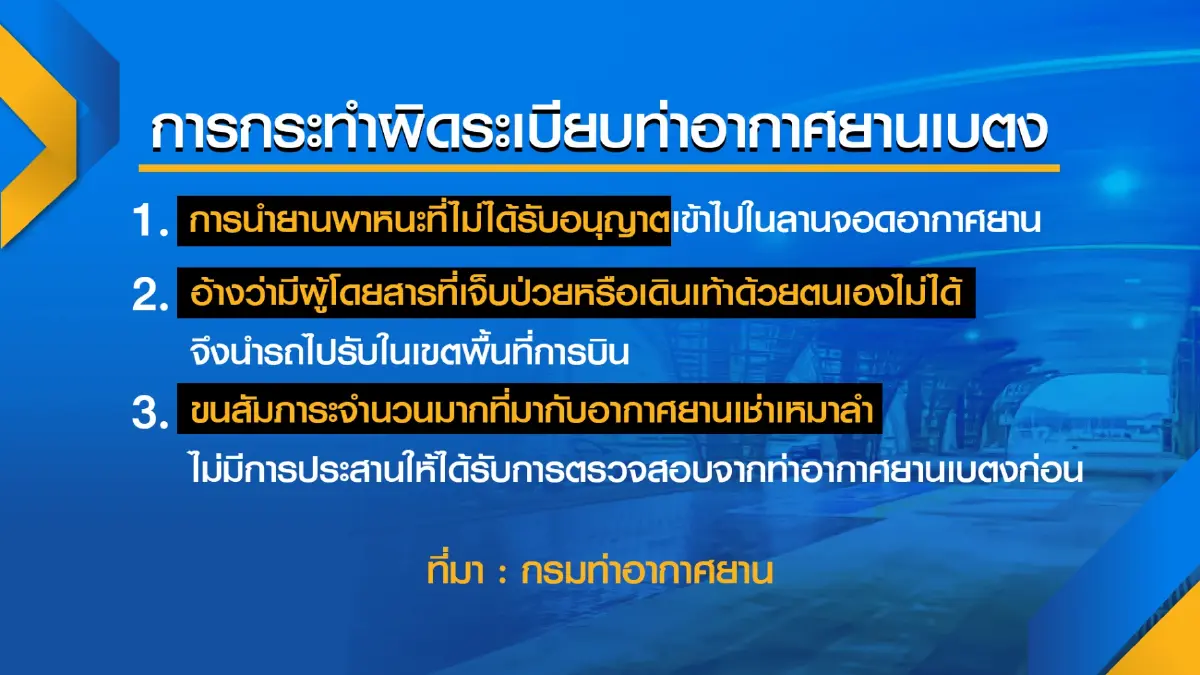 ทย. แจง 3 ประเด็น 'เด้ง' ผู้อำนวยการสนามบินเบตง