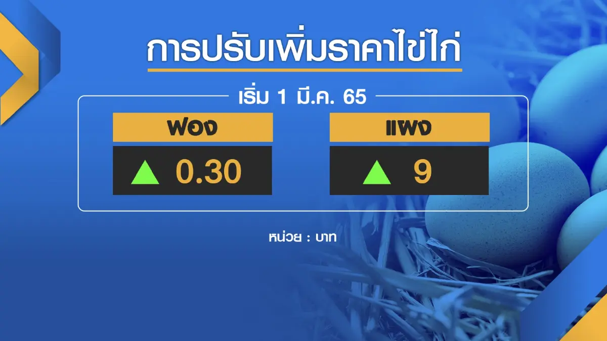 การปรับเพิ่มราคาไข่ไก่