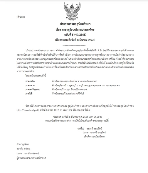กรมอุตุฯ ประกาศเตือนฉบับสุดท้าย 16 จังหวัดยังถูกอิทธิพลพายุฤดูร้อนถล่ม