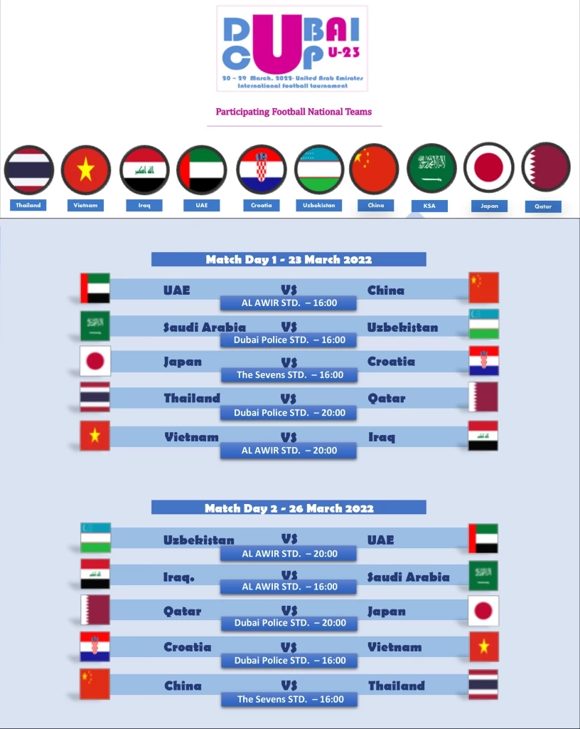 ช้างศึก U23 ลุยถ้วย "ดูไบ คัพ" ประเดิมชนกาตาร์ 23 มี.ค. นี้