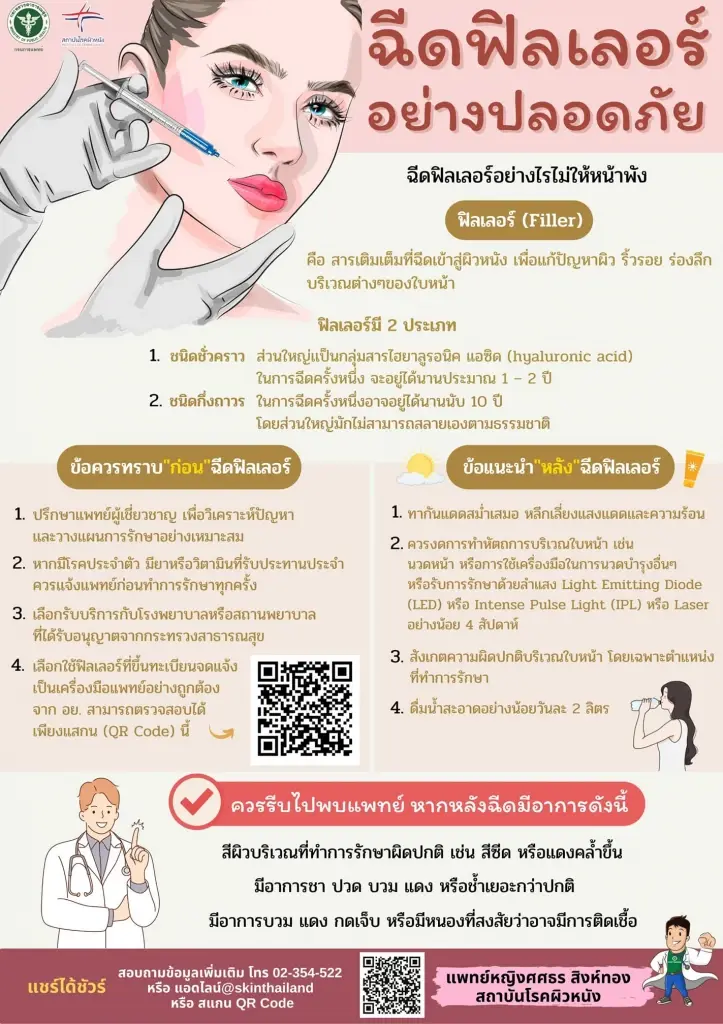 แพทย์ผิวหนัง แนะนำการฉีดฟิลเลอร์อย่างไรให้ปลอดภัย