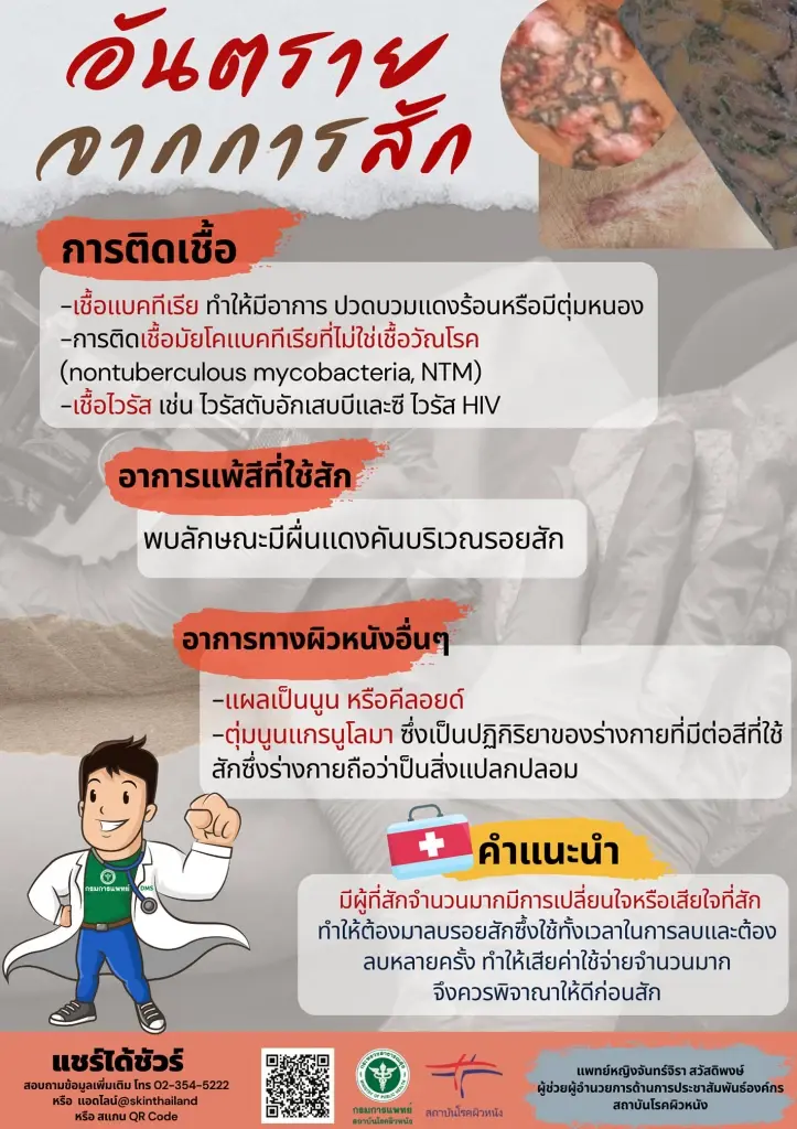 แพทย์เตือนสักผิวหนัง เลี่ยงบริเวณใกล้ดวงตา เสี่ยงอันตราย