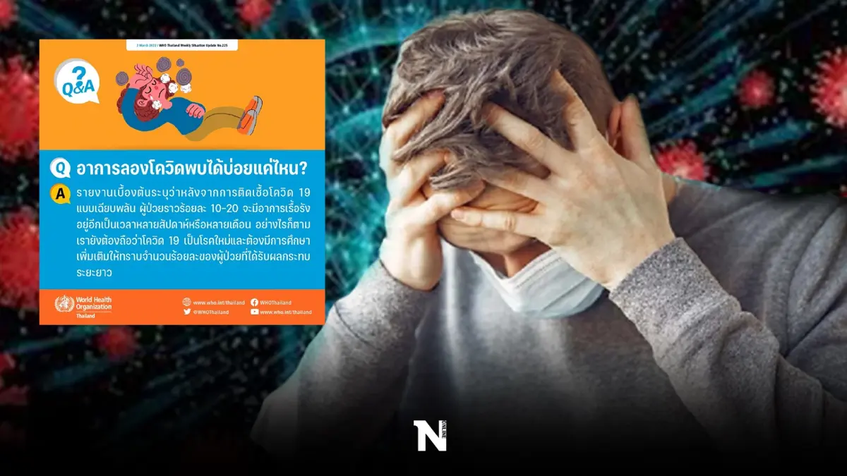 อาการที่พบบ่อยที่สุด 3 อันดับแรก ได้แก่ หายใจไม่อิ่ม สมองล้า และอ่อนเพลีย