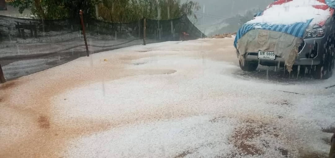 พายุลูกเห็บตกหนักคล้ายหิมะที่ อ.ปาย จ.แม่ฮ่องสอน