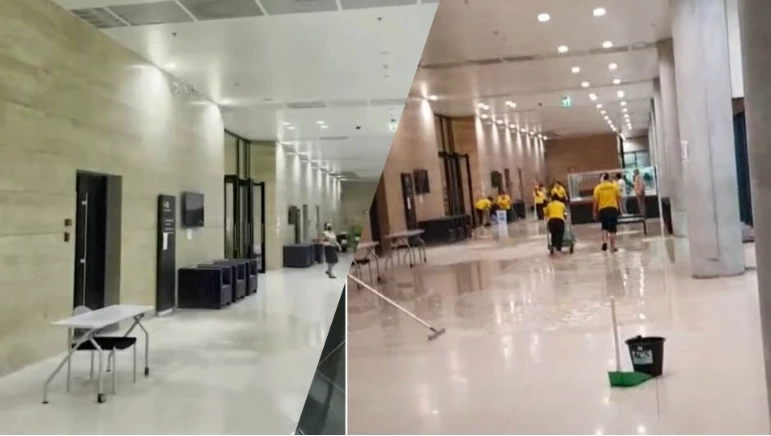 ปัญหาน้ำรั่วซึมในอาคารรัฐสภาเวลาฝนตกหนัก