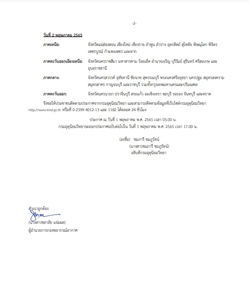 กรมอุตุฯ ประกาศเตือน "พายุฤดูร้อน" ฉบับ 8 วันนี้ 63 จังหวัดเฝ้าระวัง