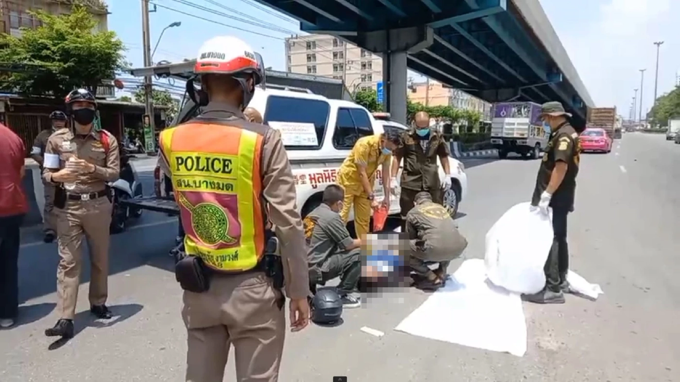 หนุ่มโชคร้าย ขี่จยย.พลัดตกสะพานข้ามแยกบางปะแก้วดับ