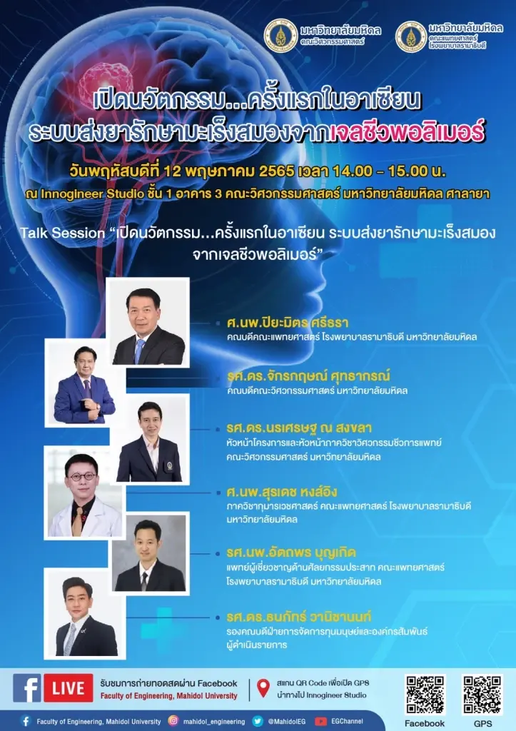 “เจลชีวพอลิเมอร์” นวัตกรรมใหม่ กำจัดมะเร็ง โดยทีมวิจัย ม.มหิดล