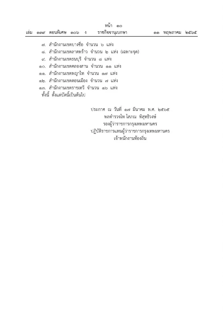 กทม.ประกาศยกเลิก 683 จุดผ่อนผันให้ทําการค้าหาบเร่ แผงลอย ใน 13 สำนักงานเขต