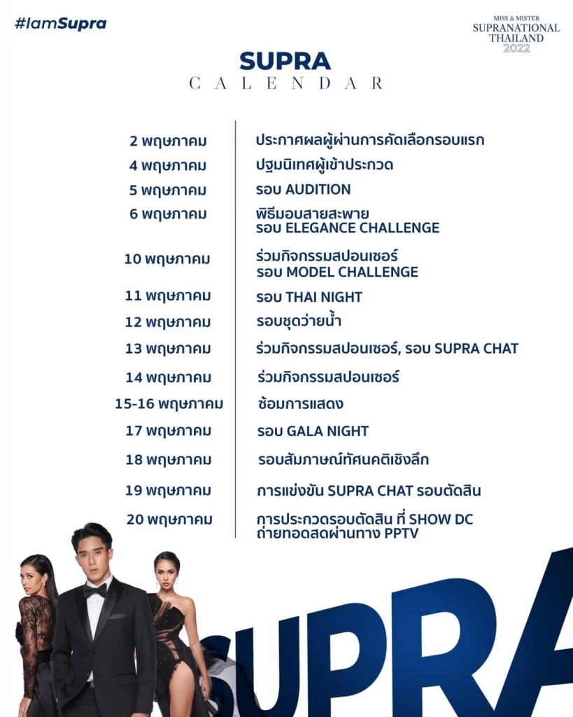 เปิดตัวหนุ่มหล่อสาวงาม 30 คนผู้ผ่านเข้ารอบ มิส & มิสเตอร์ ซูปร้าเนชันแนล 2022