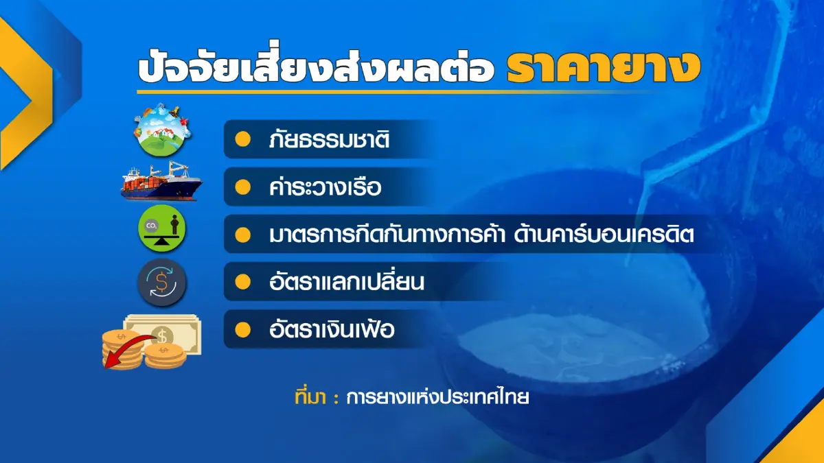 การยางแห่งประเทศไทยคาดราคายางยืนเหนือ 60 บาท/กก.