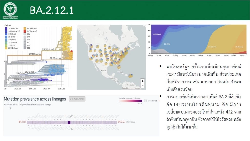 กรมวิทย์ฯ จับตาโอมิครอน 3 สายพันธุ์ย่อย เผยไทยพบ BA.5 จากบราซิล 1 ราย