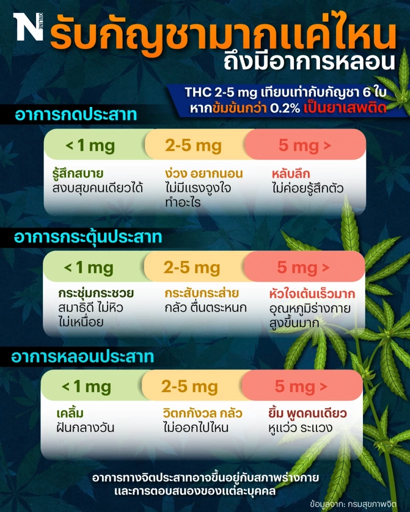 เช็กเลย ! รับ "กัญชา" มากแค่ไหนถึงมีอาการหลอน กระทบ "ระบบจิตประสาท"