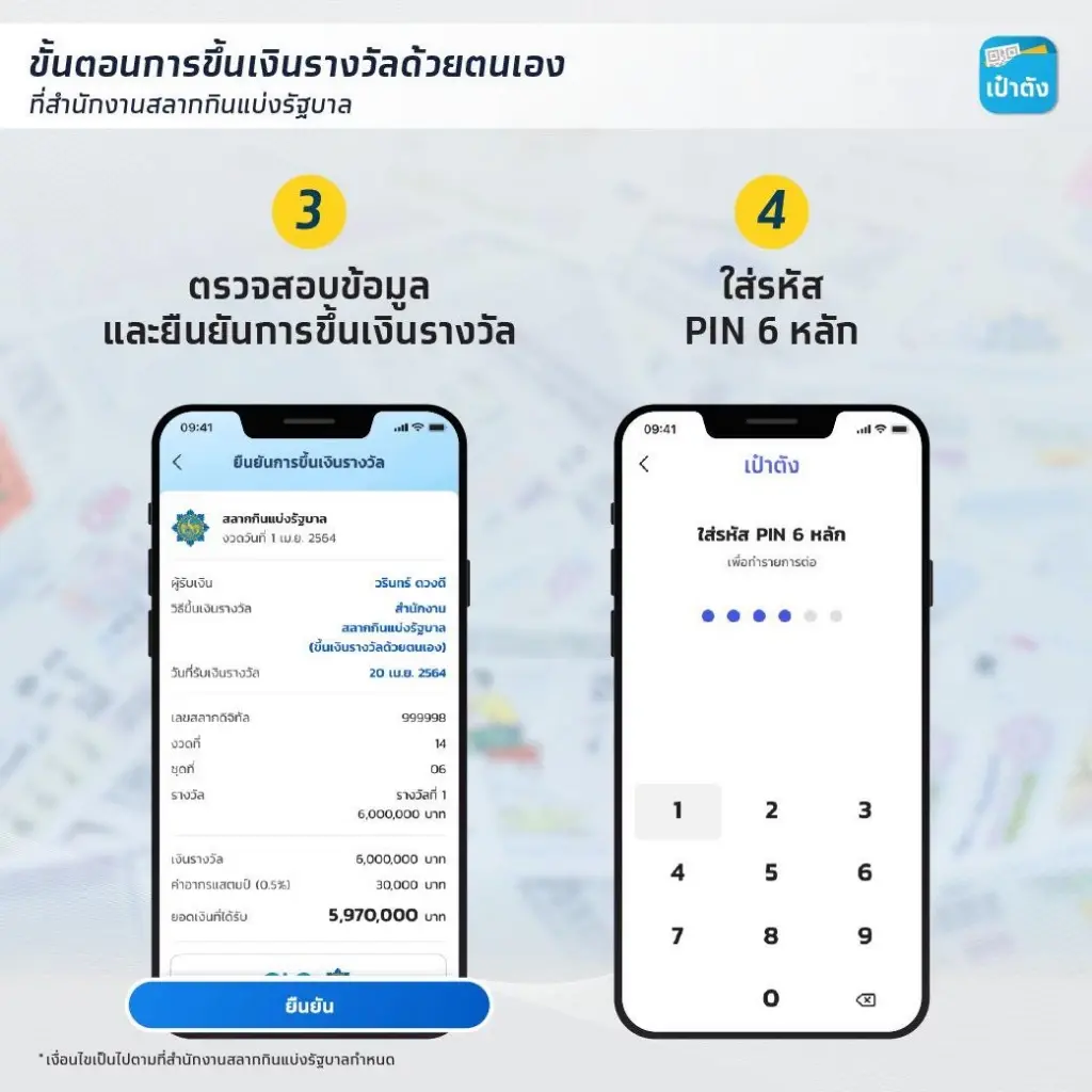 คอหวยศึกษาไว้ ถูกหวยที่ซื้อจากแอปฯ เป๋าตัง ต้องทำอย่างไรบ้าง