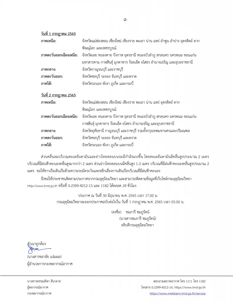 "กรมอุตุฯ" ประกาศฉ.5 เตือน 41 จังหวัด รับมือฝนตกหนัก ระวังน้ำท่วมฉับพลัน
