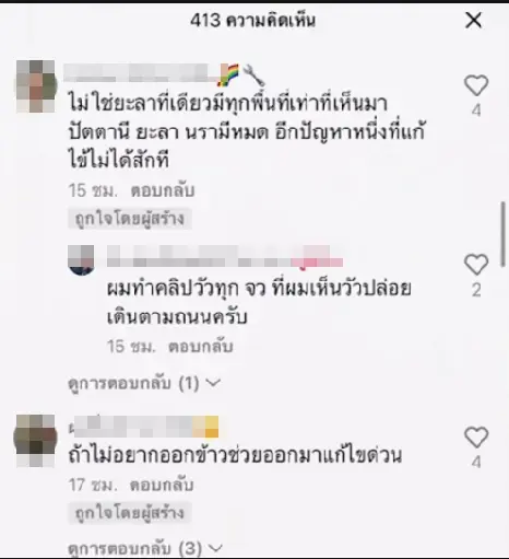 ตัวอย่างความเห็นชาวเน็ต