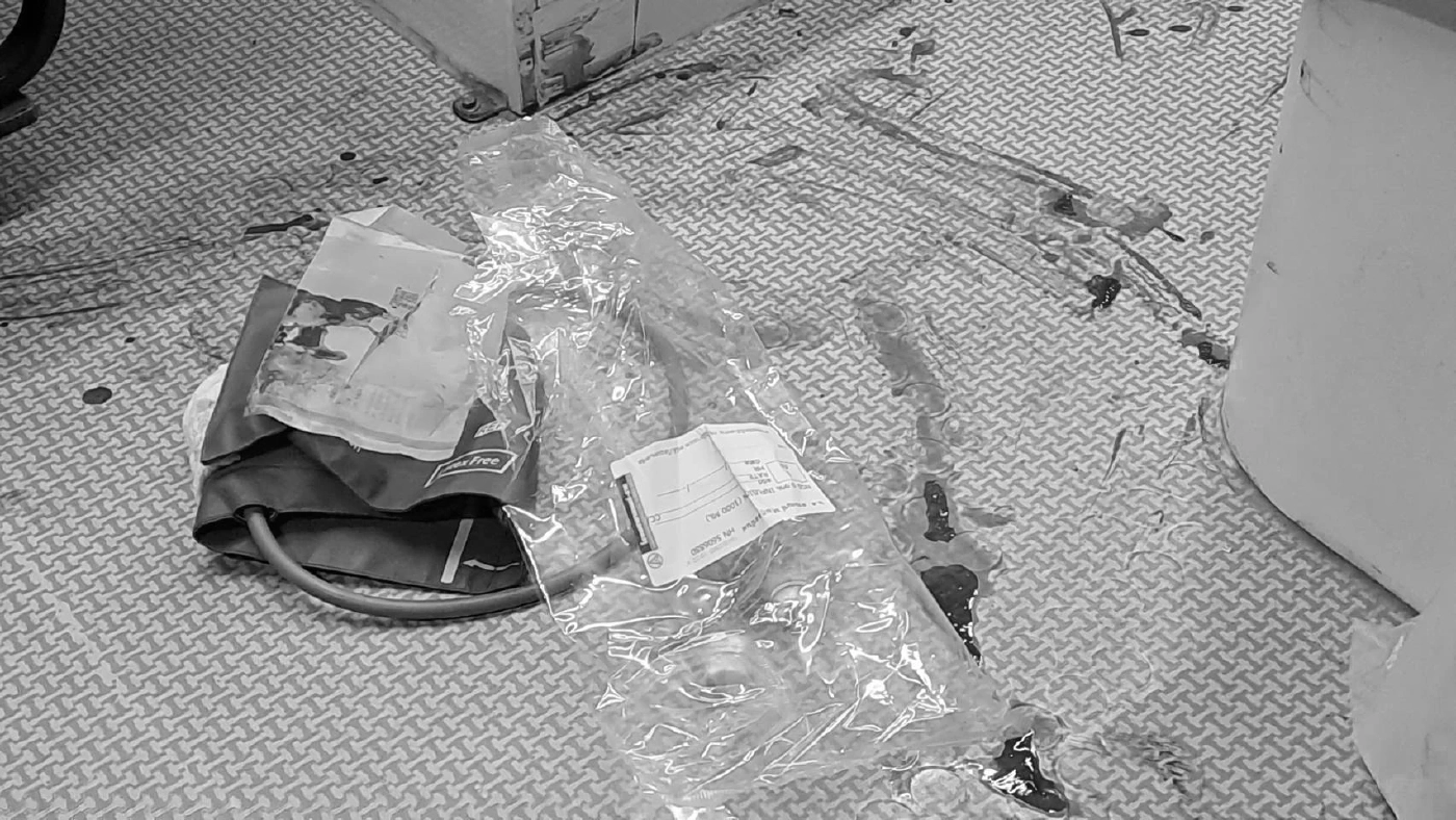 สภาพความเสียหายในรถฉุกเฉิน