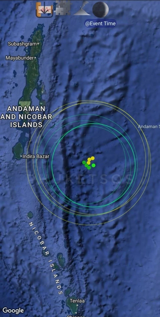 ยันแผ่นดินไหว &quot;หมู่เกาะนิโคบาร์&quot; รัวๆ 8 ครั้ง ไม่เกี่ยว &quot;ภูเก็ต&quot; น้ำทะเลหนุน 