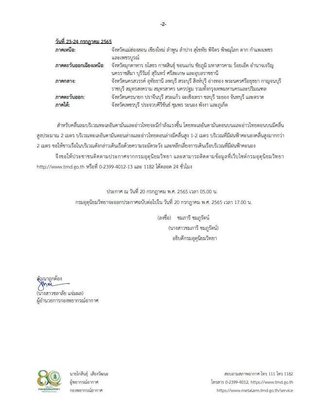กรมอุตุฯ ประกาศฉบับที่ 3 เตือน  ฝนตกหนักถึงหนักมาก วันนี้ 60 จังหวัดอ่วม