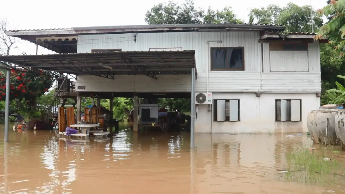 ชาววังทรายพูนอ่วม พนังกันน้ำแตก น้ำป่าเนินมะปรางท่วมนาข้าว 300 ไร่
