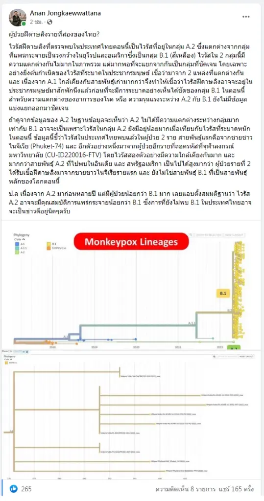 “ดร.อนันต์” ไขคำตอบ ไทยพบ“ผู้ป่วยฝีดาษลิง”รายที่สอง จริงหรือไม่?