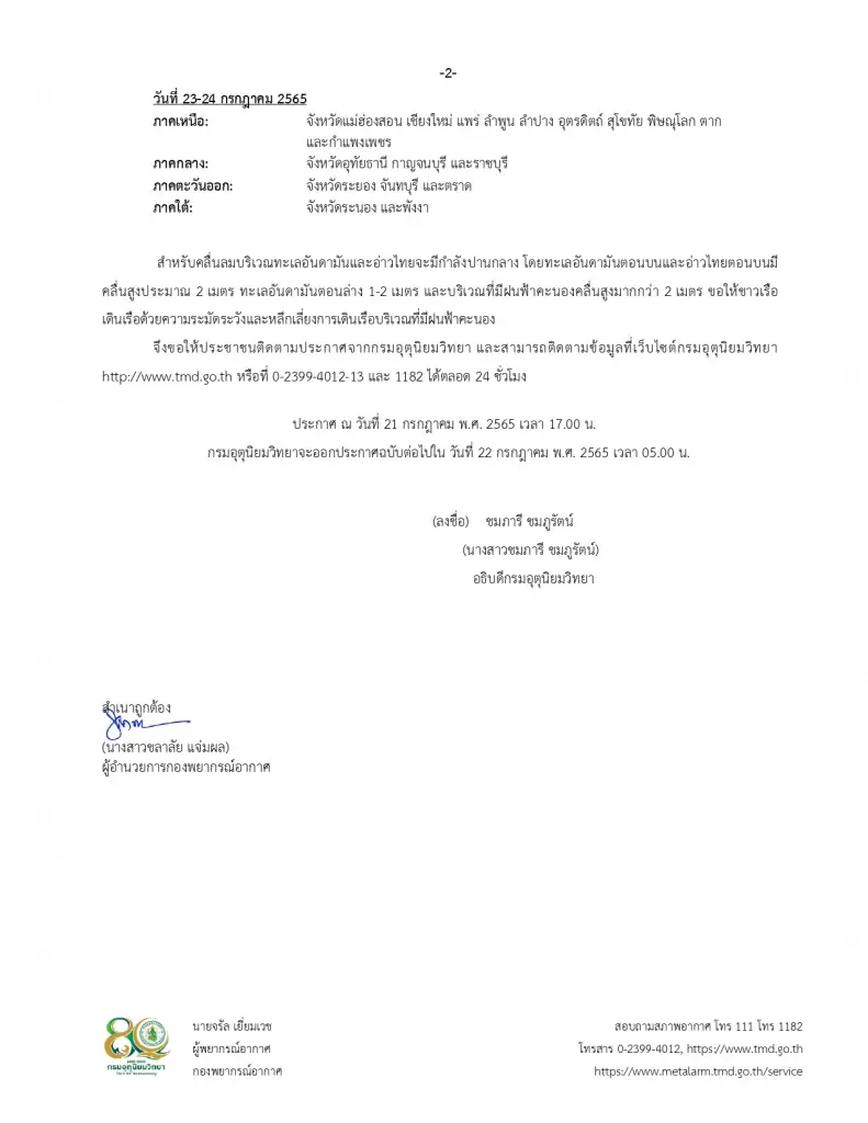 กรมอุตุฯ ประกาศฉ.6 เตือน 5 ภาครับมือ ฝนตกหนักมาก พร้อมเปิดพื้นที่ 51 จว.เสี่ยง