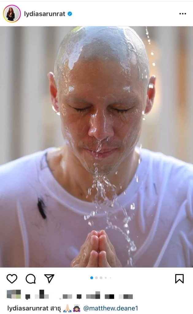 อนุโมทนาบุญ "แมทธิว ดีน" เข้าพิธีปลงผมเตรียมบวช วัดดังเชียงใหม่