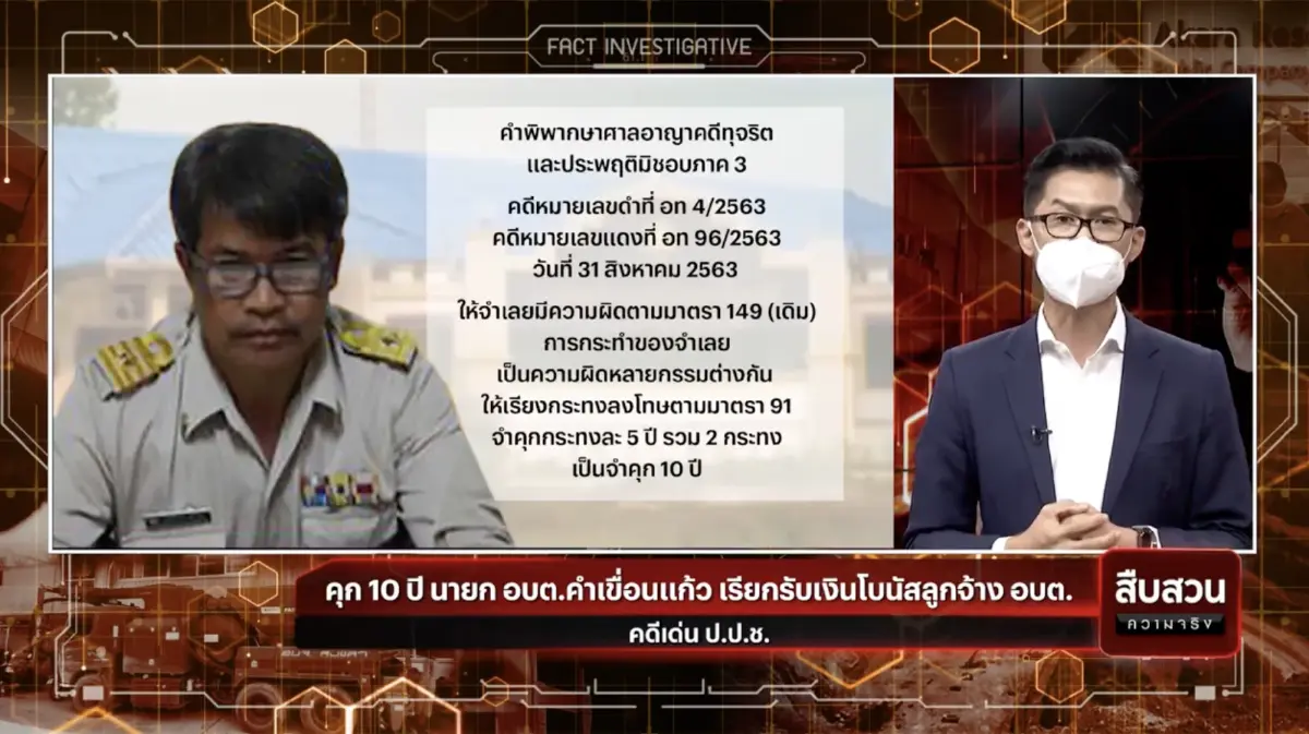 สืบสวนความจริง : คุก 10 ปี นายกอบต. คำเขื่อนแก้ว เรียกรับเงินโบนัสลูกจ้างอบต.