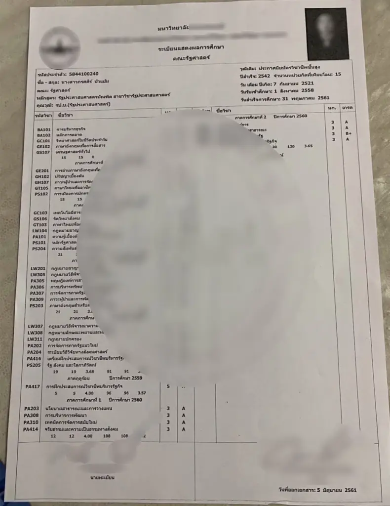 เปิดใบปริญญาปลอม "เจ๊นุช"  ด้านมหาวิทยาลัยยันไม่มีการซื้อขายปริญญาแน่นอน