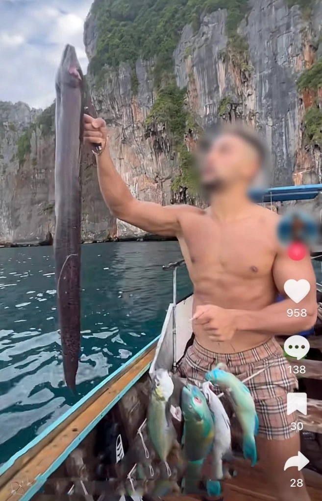 จับได้แล้ว ! “ฝรั่งยิงปลานกแก้ว”  สารภาพไม่รู้ “เกาะพีพี” เป็นอุทยานแห่งชาติ