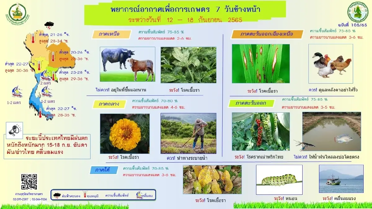 กรมอุตุฯ ประกาศฉบับ1 ไทยฝนตกหนักถึงหนักมาก 17-21 ก.ย.นี้