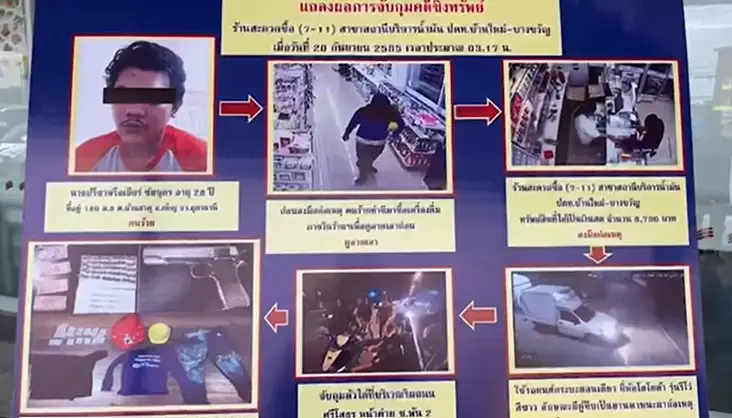 รวบโจรพ่อลูกอ่อน ใช้บีบีกันชิงเงินร้านสะดวกซื้อ อ้างเงินไม่พอเลี้ยงลูก