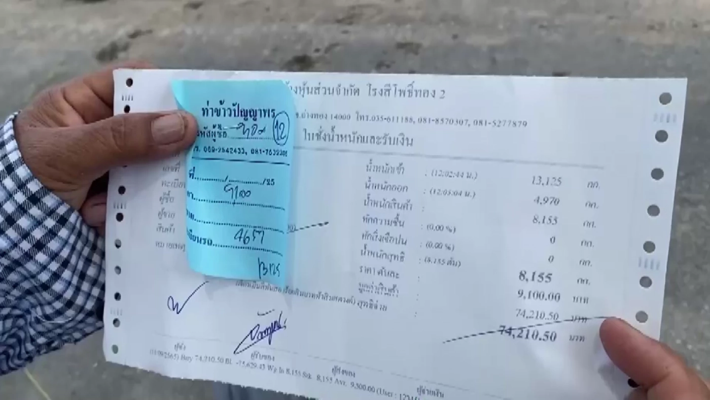 ราคาข้าวที่ขายได้