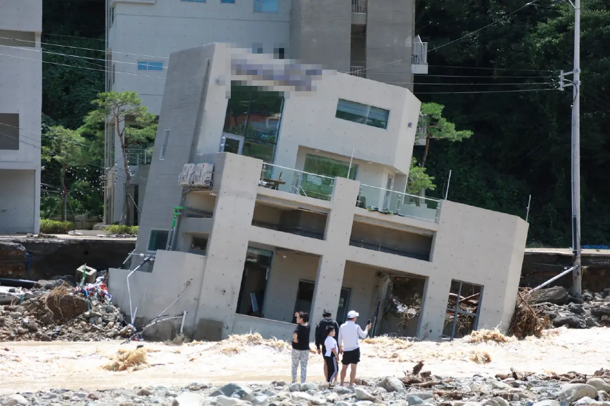 สภาพความเสียหายในเกาหลีใต้