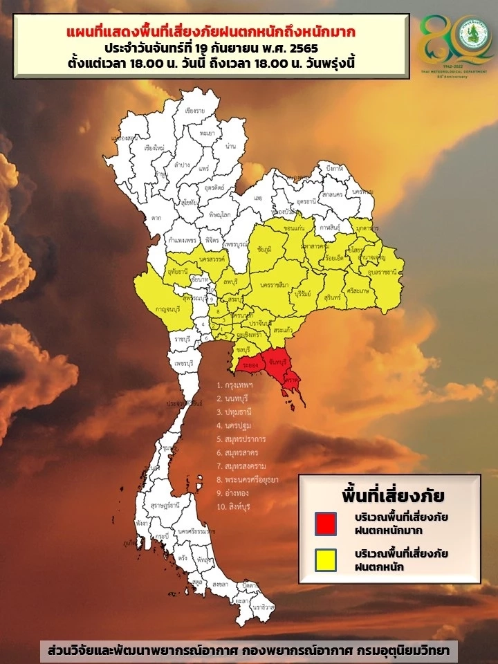 กรมอุตุฯ เผยรายงาน พยากรณ์อากาศ 7 วันข้างหน้า ช่วง 19-25 กันยายนนี้