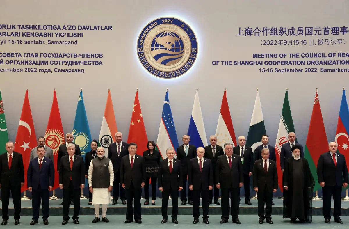 Chinese President Xi Jinping attends an extended-format meeting of heads of the Shanghai Cooperation Organization (SCO) member states at a summit in Samarkand, Uzbekistan September 16, 2022. Sputnik/Sergey Bobylev/Pool via REUTERS ATTENTION EDITORS - THIS IMAGE WAS PROVIDED BY A THIRD PARTY.
