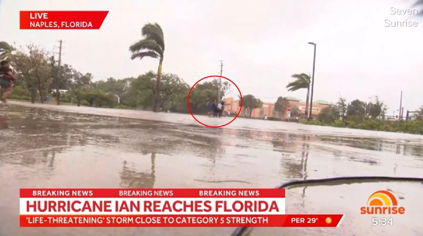 นักข่าวพยากรณ์อากาศสู้ชีวิต 'เฮอร์ริเคนเอียน' (คลิป)