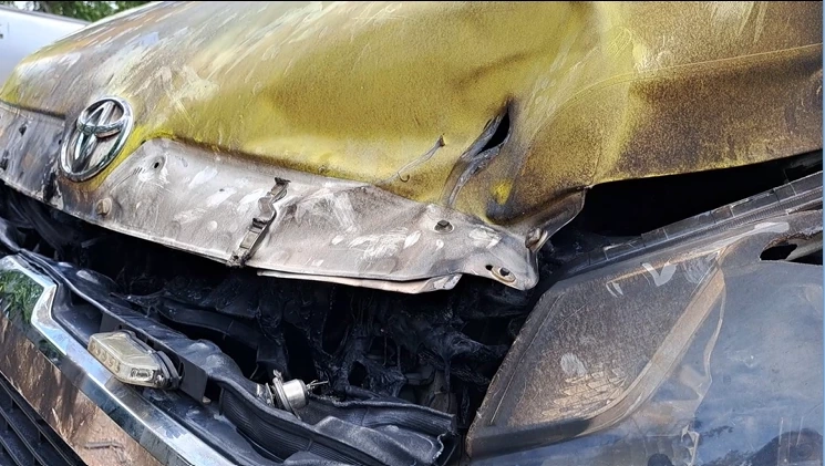 สภาพรถพยาบาลคันที่เกิดเหตุ