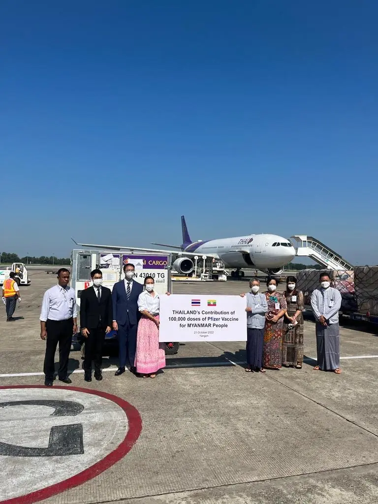 สธ.ไทย ส่ง "ไฟเซอร์ฝาส้ม" 1 แสนโดส ให้เมียนมา ฉีดเด็ก 5-11 ปี ลดการป่วยหนัก