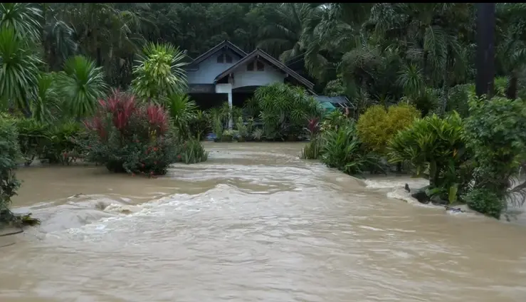 น้ำป่าทะลัก 4 อำเภอสตูล หนักสุด 15 ปี โดยเฉพาะพื้นที่ติดป่าต้นน้ำเขาบรรทัด