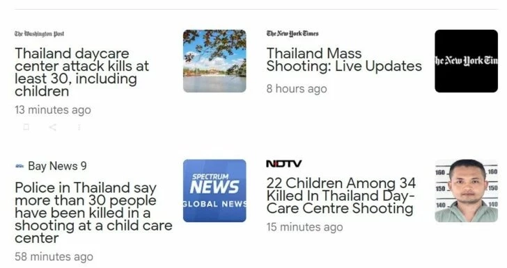 สะเทือนขวัญทั่วโลก สื่อ ตปท. ตีข่าว ตร.คลั่ง กราดยิง เด็ก- ครู 36 ศพ